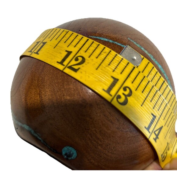 Handcrafted Signed Dark Wood Turquoise Inlay Candle Holder Artisan Southwestern - Picture 10 of 10